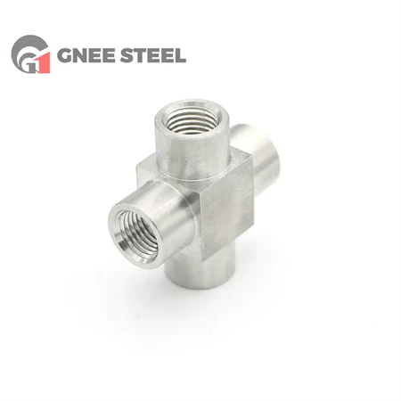 SUS 316Ti Four Way Stainless Steel Pipe Fitting